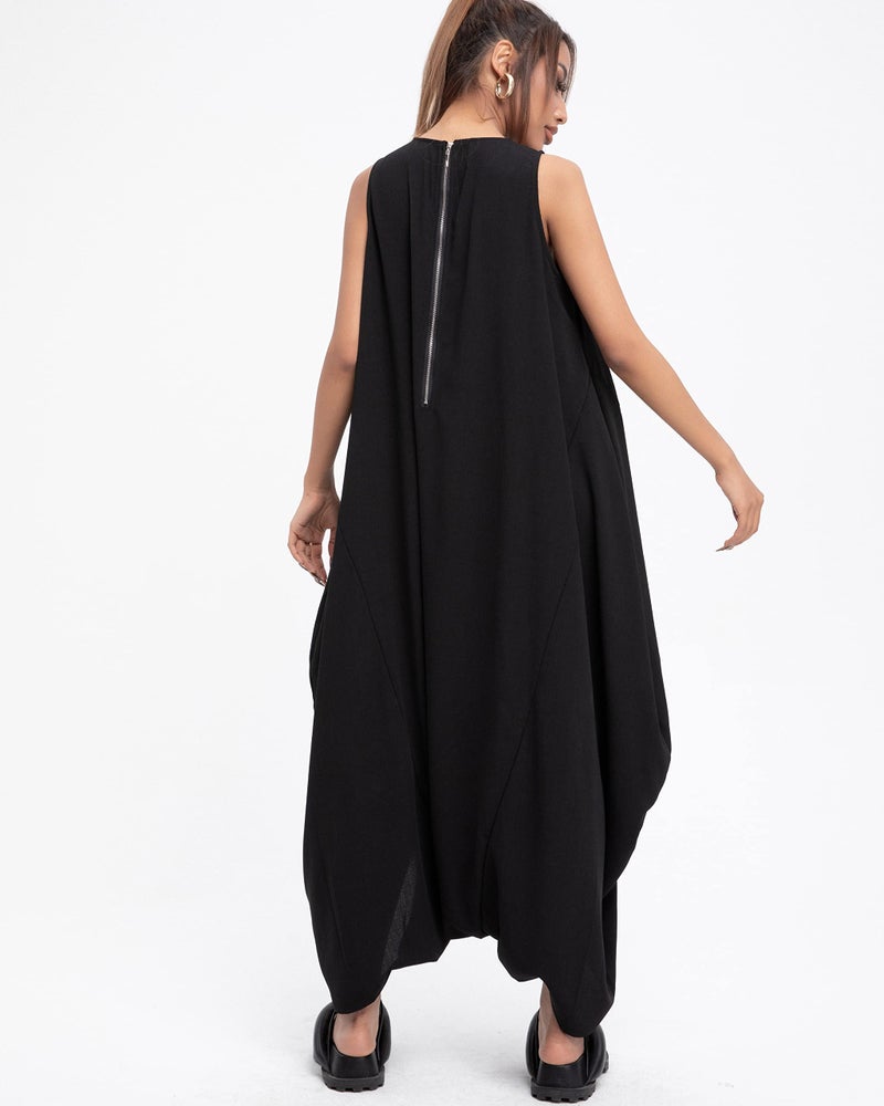 ellazhu Women's Summer Black Harem Jumpsuit Maxi Romper Playsuit GY1791 - Image 5